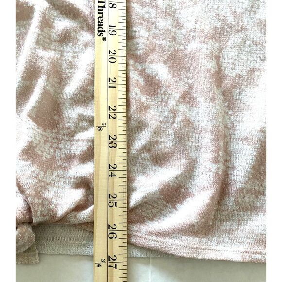 Chicos Tierra Tie Front 3/4 Sleeve Top in Blush Pink Sweater Sz 3 (16-18) XL - Picture 6 of 13